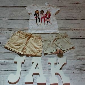 🆕️ GIRLS OUTFIT BUNDLE (T-SHIRT & TWO SHORTS)